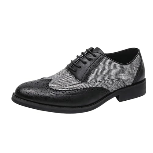 Men's Classic Leather Dress Shoes Lightweight Wedding Formal Modern Pointed Toe Non-Slip Softsole Oxford Shoes