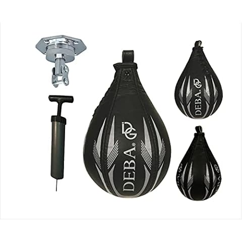 Deba Speedball Leather Boxing Punching Ball Punch Bag with Accessories Cover