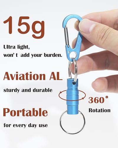 Image of Quick Release Keychain Clip, Small Carabiner Clip & Pull Apart Detachable Key Ring, Car Key Chain Hooks Keyring