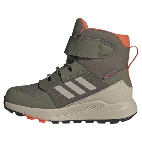 adidas Hiking Shoes, Olive Strata Wonder Beige Orange, 4 US Unisex Big Kid4