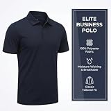 X-thud Męskie koszulki polo z krótkim rękawem koszulka golfowa szybkoschnąca koszulka odprowadzająca wilgoć, niebieski (Midnight Blue), XXL