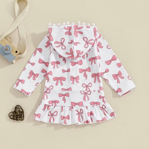 Image of Girls Terry Cloth Swim Cover Up Zip Up Hooded Bathing Suit Coverup Wraps Rufled Kids Pool Beach Robe Cover-Up Dress