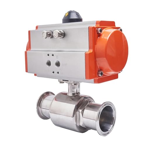 Vanne sanitaire en inox 304 de 38mm dotée d'un vérin pneumatique double effet durable