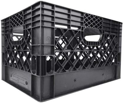 Farmplast Cajas rectangulares de leche color negro, 24 cuartos de galón x 96 unidades