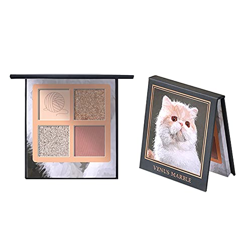 4 Colors Glitter&Matte Eye shadow Beauty Glazed Eyeshadow Palette Makeup Naked Eyeshadow Palette Highly Pigmented Shimmer Make Up Palletes Nudes Cosmetic Eye Shadows (Milk tea color)