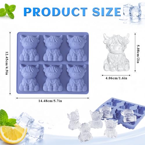 Molde 3D de silicona para hielos mini vaca brown miniatura 2