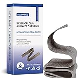 DILUMAMED Silver Calcium Alginate Rope Dressing 0.8"x12"(Pack of 6), for Cavity Filling, Bed Sore, P