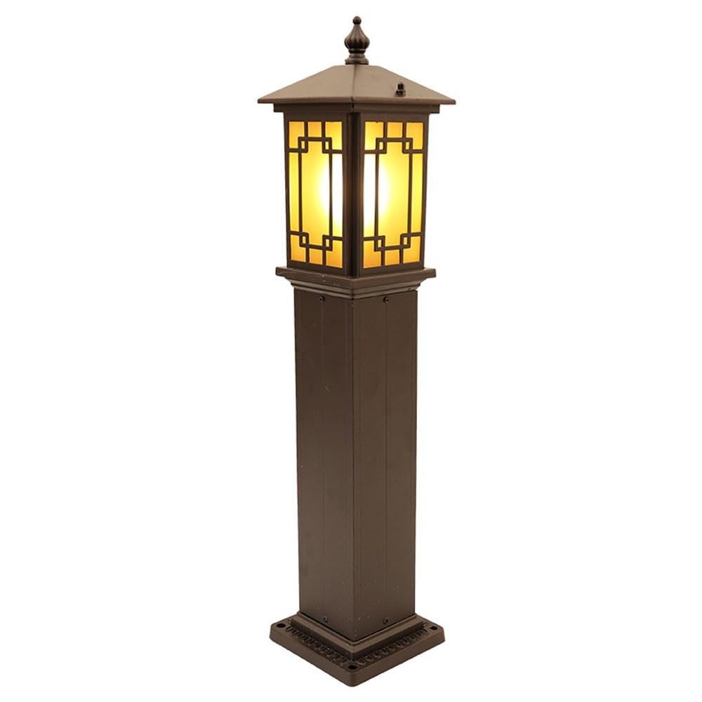 HELCEKOU Exterior Street Light Waterproof Pole Lantern Frosted Glass Fence Post Lamp for Garden Backyard Courtyard Patio Porch