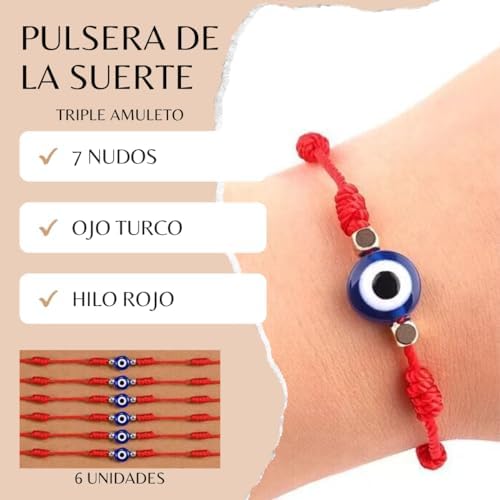 Pack 6 Pulseras de Hilo Rojo 41JUBAL13rL. AC SR38. SL1000
