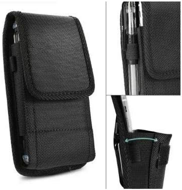 KNEKT Heavy Duty Rugged Nylon Belt Pouch Cell Phone Holster Case with Belt Clip and Hook for up to 6.1'' Phone, Fit with iPhone 14/14pro 13/13pro 12/12Pro 11/11Pro XR/X/XS 7+/8+ 7/8 Samsung S21/S22