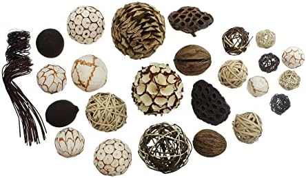 Decorative Set of 25 Natural Balls25 Balls