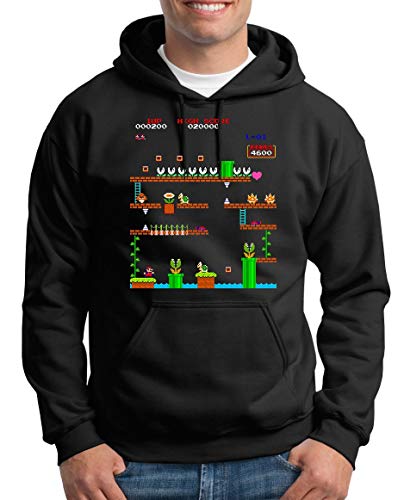 TShirt-People Retro Mario 1UP - Sudadera con capucha para hombre Negro M