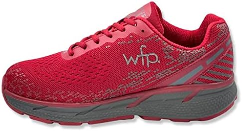 Columbus WFP Scioto X3 Walking Shoes for Women - Extra Comfortable & Everyday Ladies Sneakers - Red/Gray, US 7, X Wide