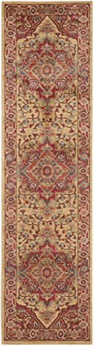 Safavieh Persischer Traditioneller Teppich, MAH698, Gewebter Polypropylen Läufer, Rot / Natürlich, 62 x 240 cm – Bild 3