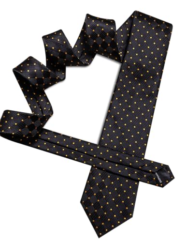 Image of Barry.Wang Plaid Ties Checkered Mens Silk Necktie Handkerchief Cufflinks