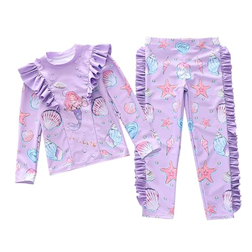 Maillot de bain manches longues filles avec volants de qualité pour piscine