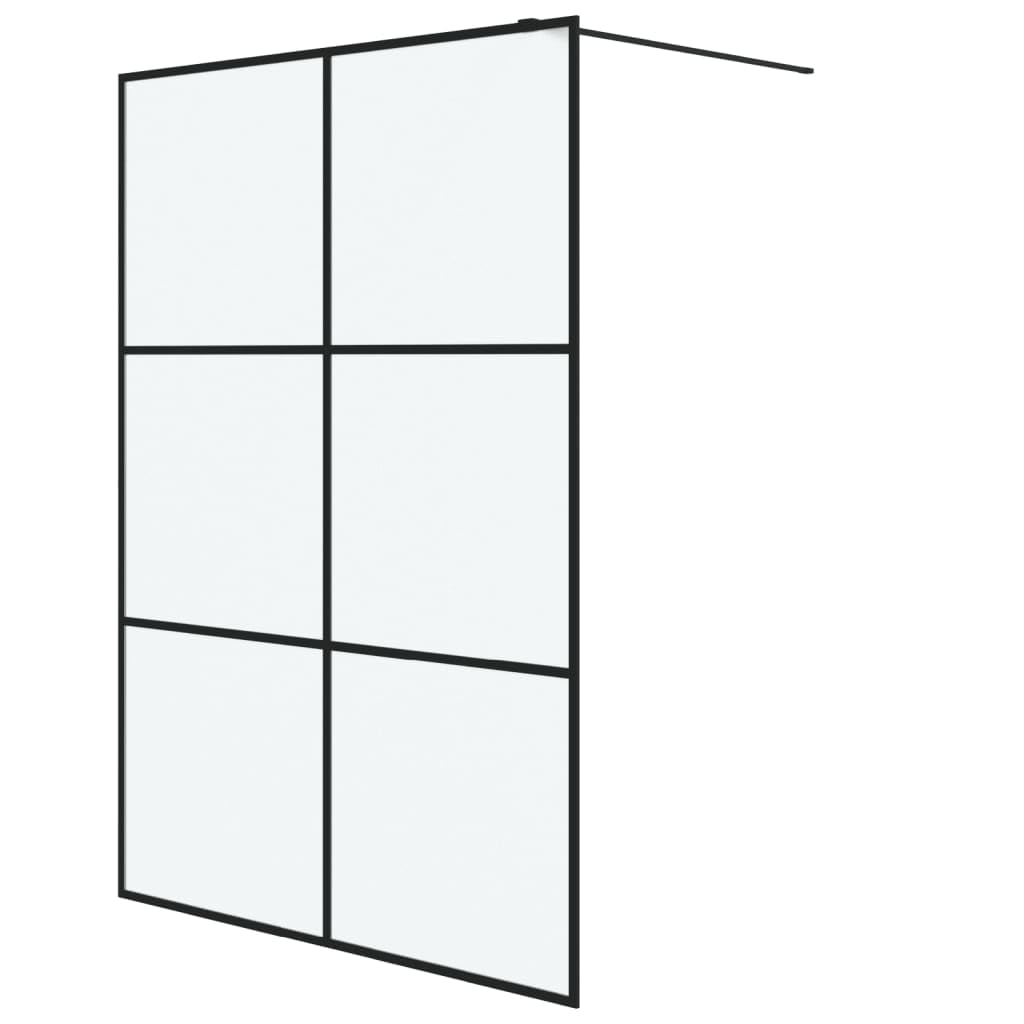 vidaXL Mampara de ducha de cristal templado mate, color negro, 140 x 195 cm