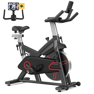 PASYOU Hometrainer, Indoor Spinning Bikes Voor Thuisgebruik, Hometrainer met Magnetische Weerstand, Spinning Bikes met LCD-scherm en Tablethouder, Fitnessfiets van 136kg/300lb