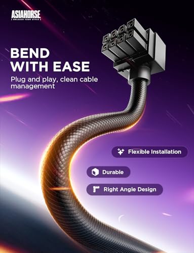 Image of AsiaHorse Hydrus-8PIN CPU PSU Extension Cable ARGB Light, Copper Wire Motherboard Power Extension Cable Integrated Minimalist Design, 2000W Power (Whole Set), PC Power Cord for CPU Cable Management