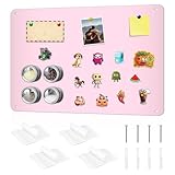 Magnetwand Magnettafel 43 x 30cm   Magnettafel Kinder, Magnettafeln Magnetboard Magnetische Metalltafel, Magnetisches Whiteboard kratzfest Edelstahl Selbstklebend für Wohnung Büro Küche (Rosa)