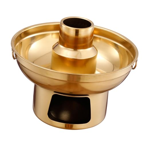 WPKD BLUEIY Sartén de acero inoxidable 410 de 22 cm, recipiente para hielo seco, fuente de frutas, fuente de fondue para helado y frutas, cuenco de cocina