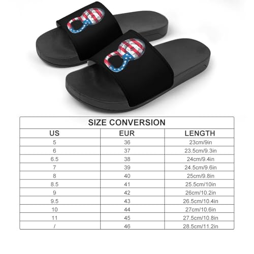 Kettlebell Barbell Usa Flag Unisex Shower Shoes House Slippers Non-Slip Indoor Bathroom Shoes for Pool Beach 46 (287mm)2