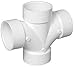 PVC004280800HA PVC-DWV Double Sanitary Tee44; 2 in.