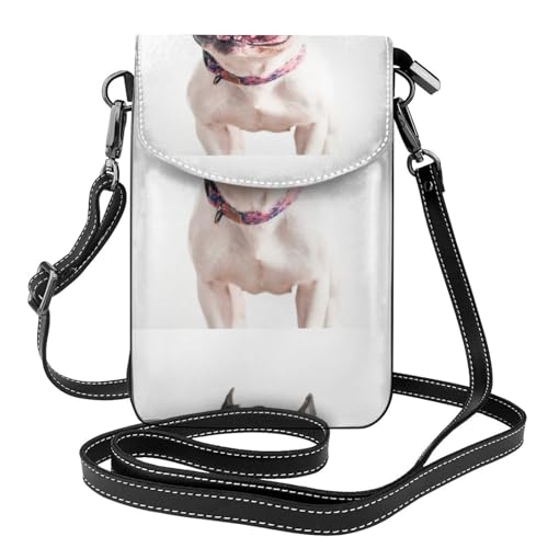 Porte-téléphone bouledogue français femme petit sac pochette et portefeuille PU