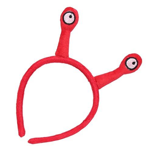 Vista 7 de Beaupretty Diadema de 3 piezas de caracol, maquillaje de caracol, tentáculos de caracol, cuidado de la piel de caracol, lindo y divertido spa (rojo)