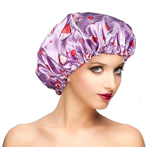 Shower Cap, Adjusable Shower Caps For Women, Extra Large Upgrade Double Waterproof Layers Hair Cap, Bath Caps Shower Hat Women Girls Adult Hair Protection Suitable For All Lengths And Thickness #TOP27