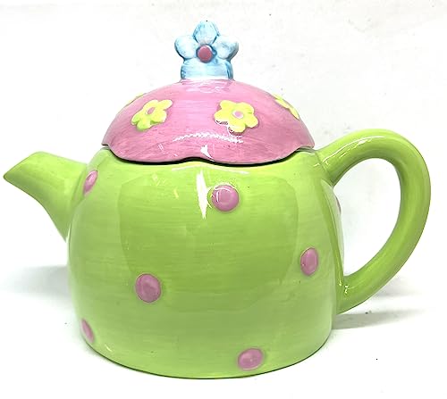 Ceramic Polka Dot Pitcher w/2 Mugs