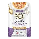 Purina Fancy Feast Lickable Senior Wet Cat Food Broth Topper Classic with Skipjack Tuna and Vegetables - (Pack of 16) 1.4 Oz. Pouches