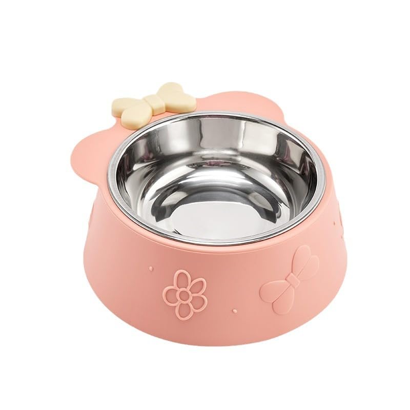 Bowl Leak-Proof Drinking Water, Pet Bowl No-Spill Design, for Dogs & Cats Food Bowl & Water Bowl for Dogs, Cats or Other Small Animals Feeding and Drinking Easy to Clean-1 (Pink),Alloy Steel-image-14