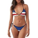 Flag of Cape Verde Damen Bikini Set Badeanzug mit verstellbaren Trägern für Strand Pool, Schwarz, XL