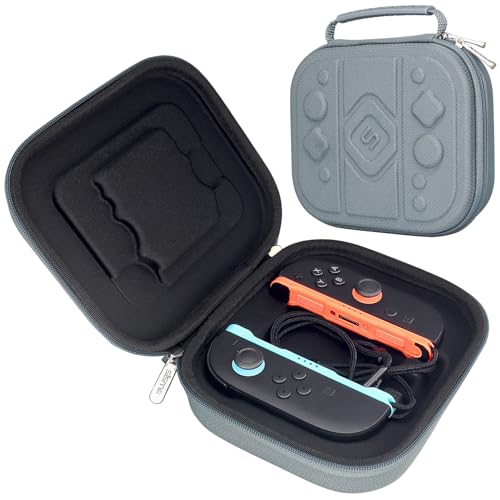 sisma Joycon 2用保護ケース 耐衝撃 収納 ポーチ セミハードケース 「ストラップが装着されているJoycon2 (L)(R)に対応」 Switch2コントローラー全体を守ります『グレー』