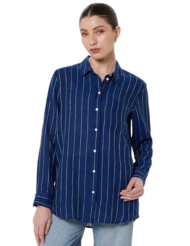 Image of GAP Women's Striped Relaxed Fit Shirt