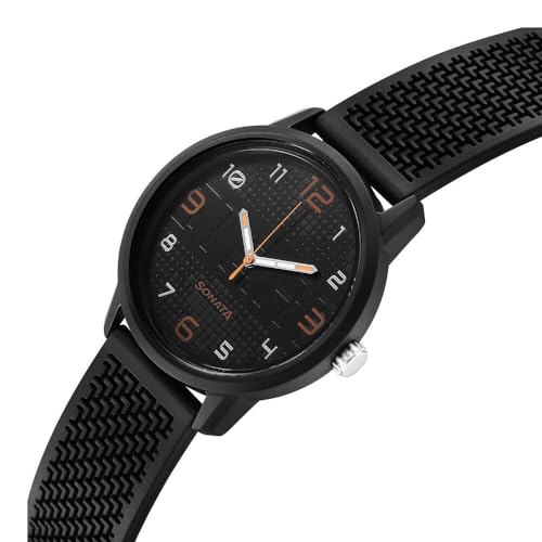Sonata Store Sonata Volt Quartz Analog Black Dial Polyurethane Strap - Image 3