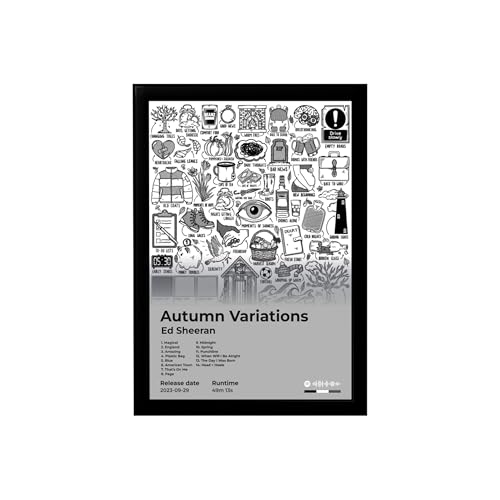 Image of BLINKART ED SHEERAN- Autumn Variations Wall Photo Frames | Wall Art for Bedroom, Living Room, Studio or Office | Album Cover Print with Spotify Song Link QR Code | Gift for Fans - 8x12 In