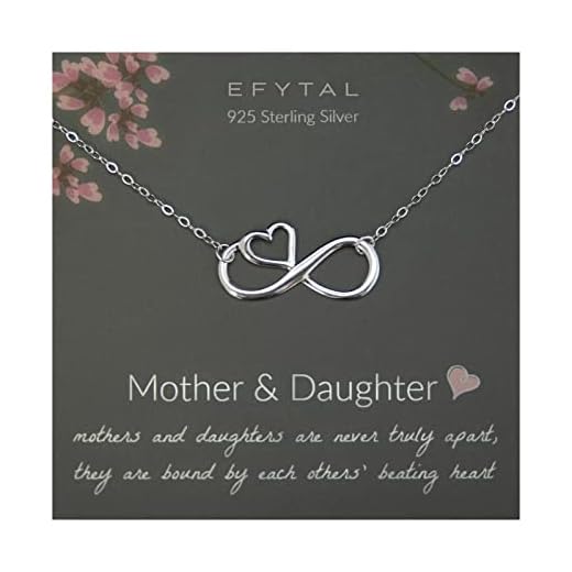 EFYTAL Mom Gifts, 925 Sterling Silver Infinity with Heart Necklace for Mother & Daughter, Mom Necklaces for Women, Best Birthday Gift Ideas, Pendant Mother's Day Jewelry For Her, Mothers Day