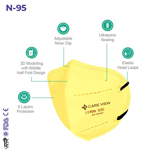 Image of Careview N-95 Anti Pollution Face Mask with 2 Melt Blown Layers - Coloured Masks (4 Colours)