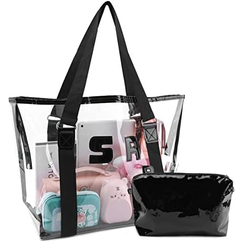zootop Klare Tragetasche Transparente Kultur Handtasche mit Innentasche mit Reißverschluss wasserdichte Kulturtasche aus transparentem PVC Durchsichtige Makeup Tasche Frauen Sommer Strand Handtasche Cover