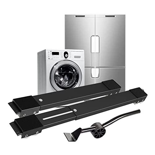 Estrutura para máquina de lavar com rodas, reforço para frigorífico, guia de rodas para móveis, ajustável 45-72 cm, carga de urso 700 kg, estável e antiderrapante, para máquinas de lavar, secar