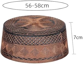 Ibluelover Men Muslim Prayer Kufi Hat Breathable Embroidery Kofia Topi Sunhat Islam Kufi Headware Praying Beanie