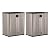 Suncast 2 Pack 9 Cu. Ft. Base Storage Cabinet, Resin Garage Organizer, Platinum Metallic/Slate