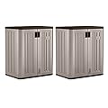 Suncast 2 Pack 9 Cu. Ft. Base Storage Cabinet, Resin Garage Organizer, Platinum Metallic/Slate