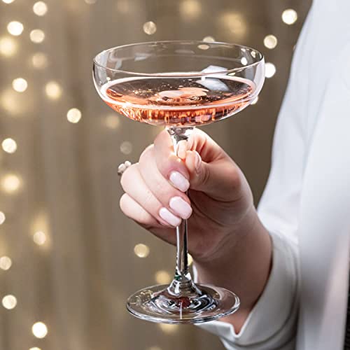 Foto von Krosno Sektschalen Sektgläser Champagner-Gläser | Set von 6 | 240 ML | Harmony Kollektion | Perfekt für Zuhause, Restaurants und Partys | Prosecco Glas | Spülmaschinenfest | Bleifreies Kristallglas