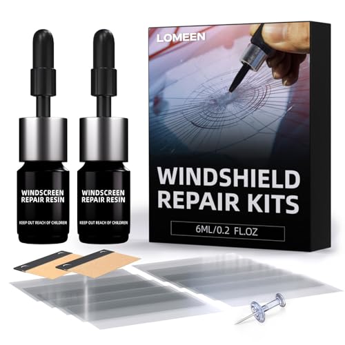 LOMEEN Windshield Repair Set Glass Crack Quick Repair Liquid for Chips, Scratches and Cracks