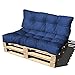 ValoreItalia Cuscino per Bancale Divano Pallet 80X120 Seduta e Schienale in Microfibra per Bancali (Blu)