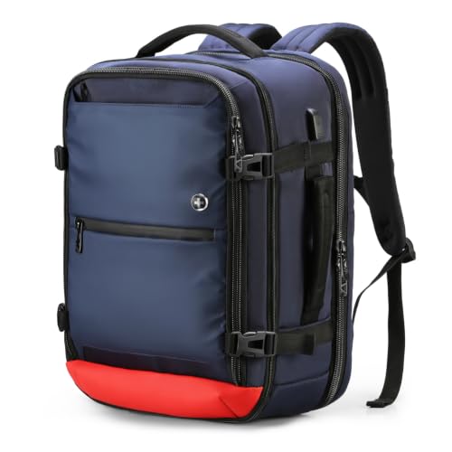 Image of Swissdigital Design Travel Backpack 43l with USB Charging Port Laptop Backpack,TSA Friendly Flight Approved Carry-on Luggage Hand,Large Weekender Bag Fits 17 Inch Laptop Blue | SD1748-12
