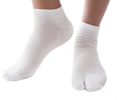 Image of 3 Pairs Thick Flip-Flop Big Toe Socks Crew Mid Calf or Ankle Size: Women 9-12 Men 8-11